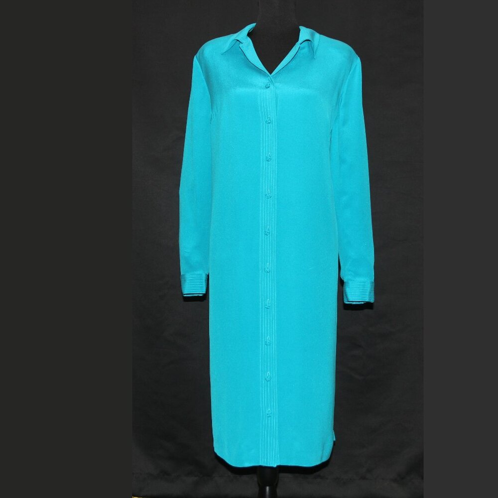 Vintage Silk Turquoise Coat Dress